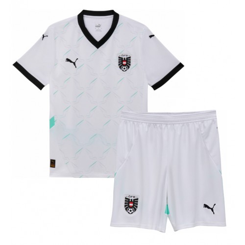 Austria Segunda Equipación Niños Eurocopa 2024 Manga Corta (+ Pantalones cortos)